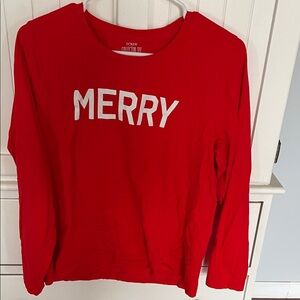 J Crew Factory Red 'Merry' Long Sleeve Shirt size XL